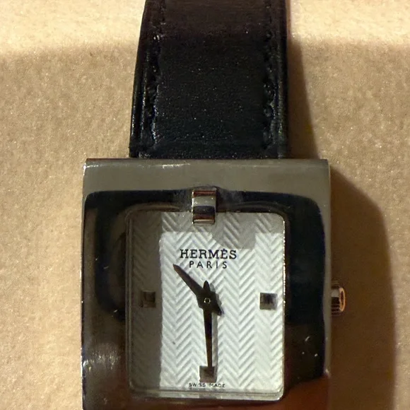 Hermes Black Leather Watch with Silver Accents Hermes Arceau Squelette Watch, 40 mm | Neiman Marcus main image 4